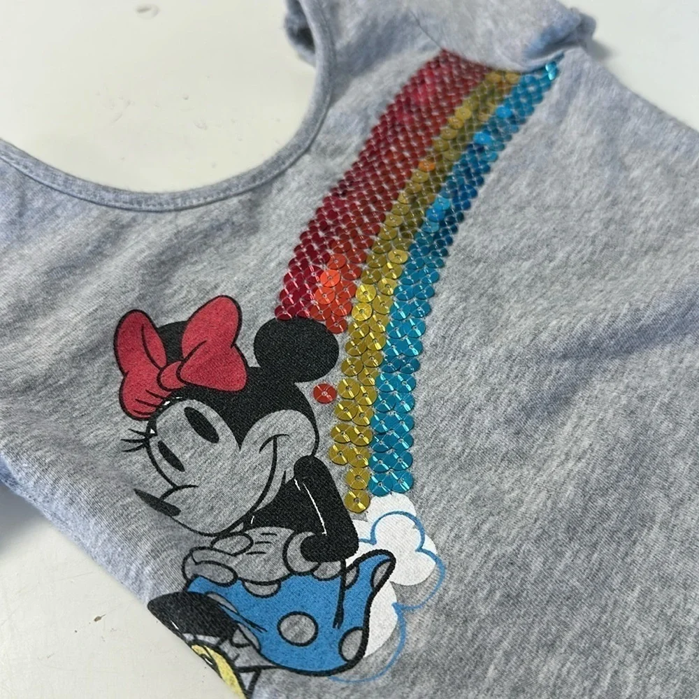 Disney Store Minnie Mouse Rainbow Sequin Gymnastics Dance Leotard 3